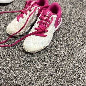 Under Armour Kids Sneakers - Fuchsia and White Baseball Cleats